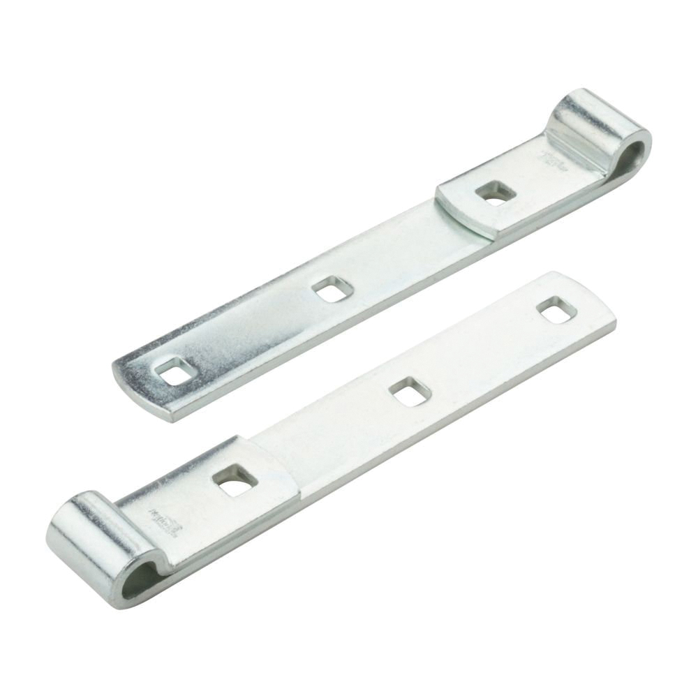 N130-054 Hook/Strap Hinge, 8 in L x 1-1/4 in W Dimensions, 0.19 in Thick Leaf, Steel, Zinc, Screw, 2 Pack