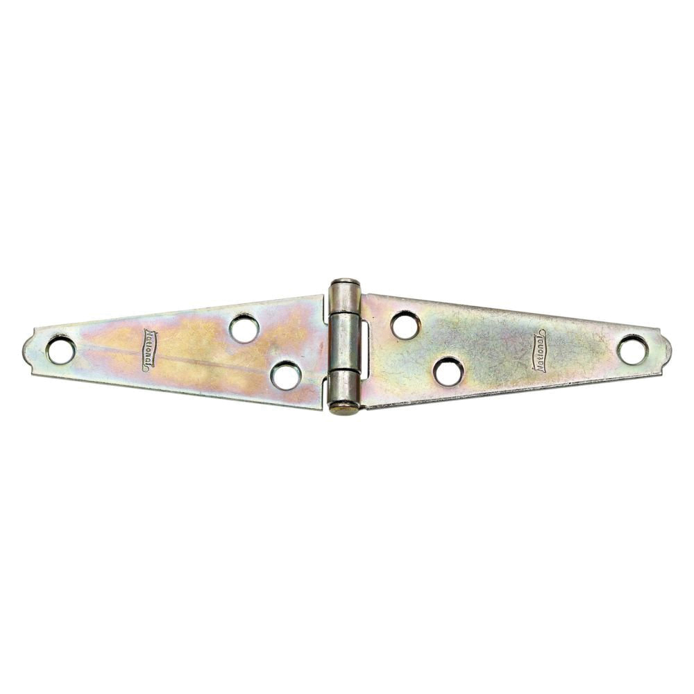 N127-431 Strap Hinge, 1-3/16 in W Frame Leaf, 0.056 in Thick Leaf, Steel, Zinc-Plated, Screw Mounting