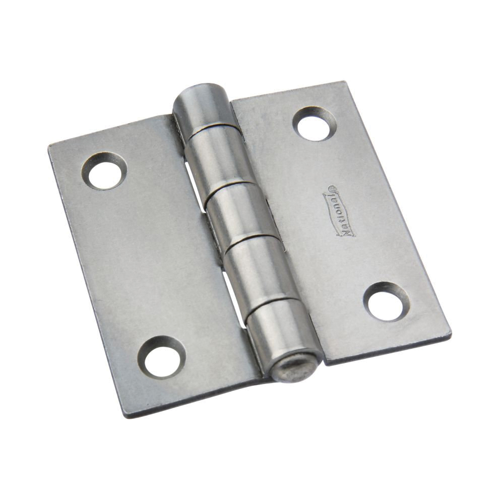 N140-368 Utility Hinge, 2 in W Frame Leaf, 0.077 in Thick Frame Leaf, Steel, Riveted Pin, 38 lb
