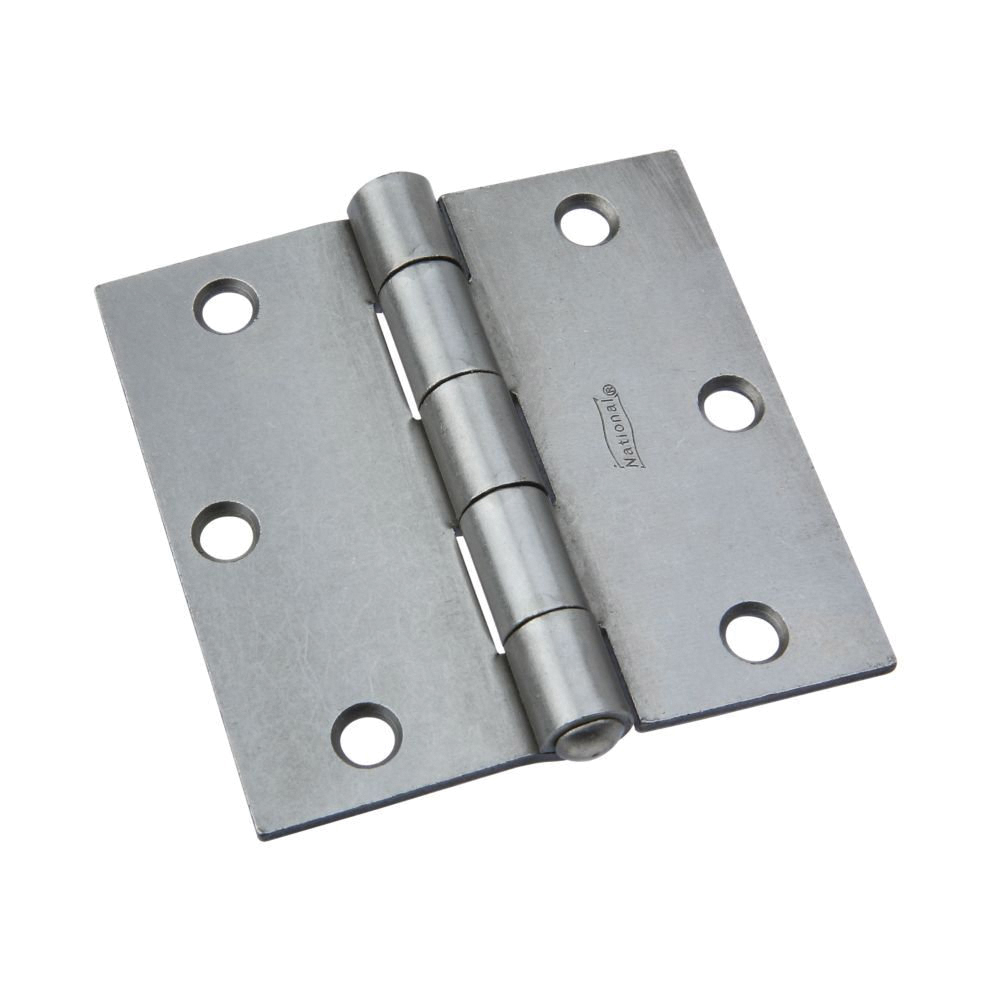N140-566 Utility Hinge, 3-1/2 in W Frame Leaf, 0.11 in Thick Frame Leaf, Steel, Riveted Pin, 70 lb