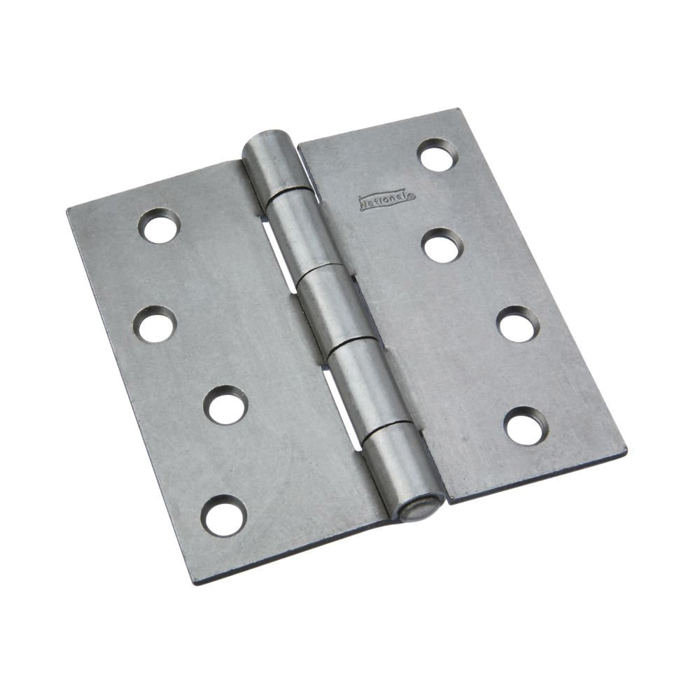 N140-681 Utility Hinge, 4 in W Frame Leaf, 0.11 in Thick Frame Leaf, Steel, Riveted Pin, 70 lb