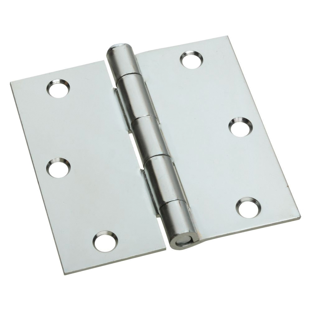 N830-196 Door Hinge, Steel, Zinc-Plated, Full-Mortise Mounting, 50 lb