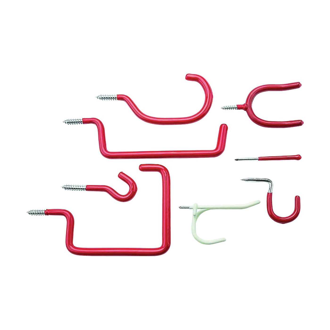 V2240 N112-034 Hook Assortment, Steel, Red, Zinc, 20 Pack
