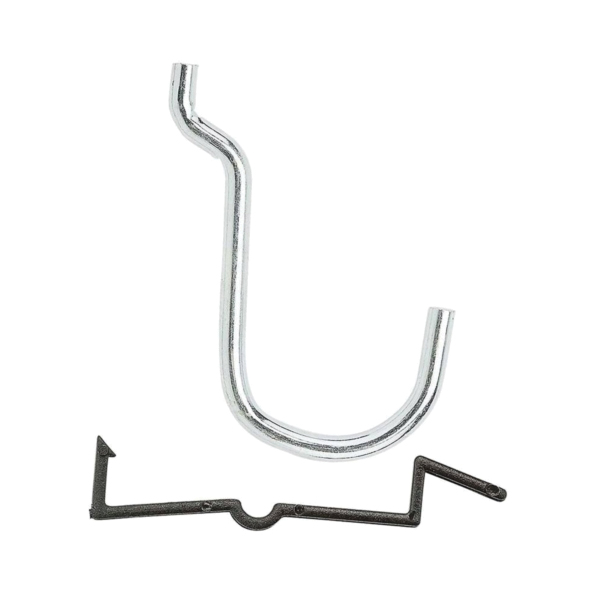 N180-024 Series Peg Hook, 1 in Projection, 2 in H Dimensions, 1 in, 1/8, 1/4 in Opening, Steel, Zinc, 6 Pack