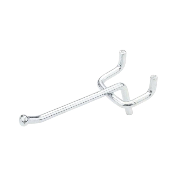 N180-009 Peg Hook, 2 in, 1/8, 1/4 in Opening, Steel, Zinc