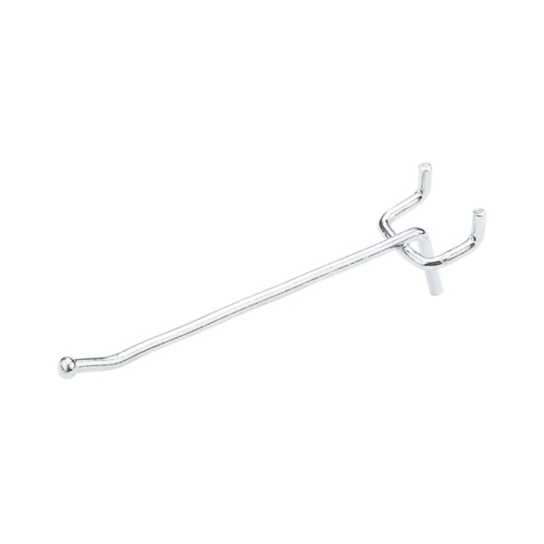 N180-011 Peg Hook, 4 in, 1/8, 1/4 in Opening, Steel, Zinc