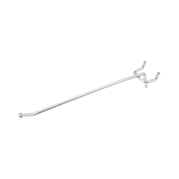 N180-013 Series Peg Hook, 6 in L x 1 in W Dimensions, 6 in, 1/8, 1/4 in Opening, Steel, Zinc, 3/PK