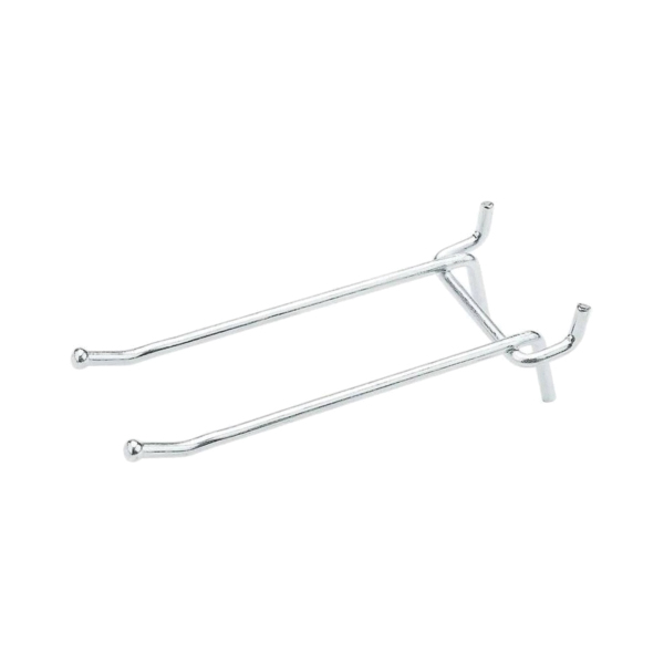 N180-037 Peg Hook, 4 in, 1/8, 1/4 in Opening, Steel, Zinc