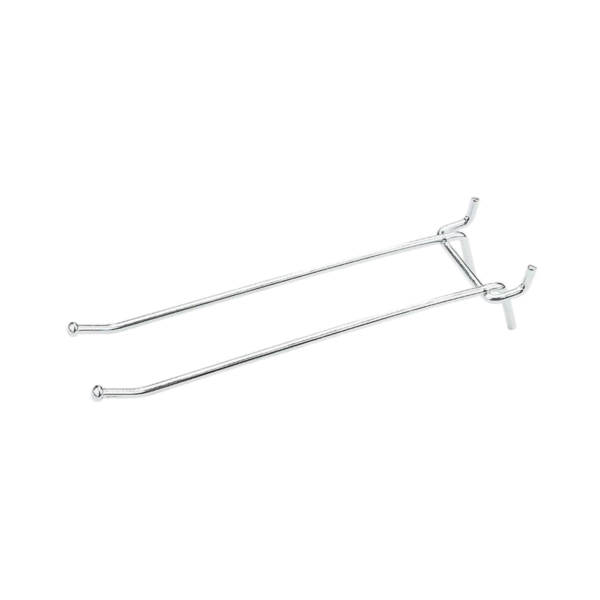 N180-038 Series Peg Hook, 4 in L x 2 in W Dimensions, 6 in, 1/8, 1/4 in Opening, Steel, Zinc, 2/PK