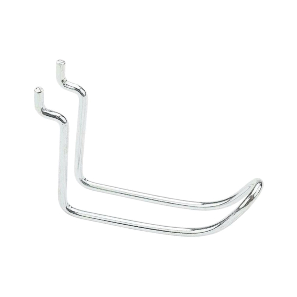 N180-031 Peg Hook, 3 in, 1/8, 1/4 in Opening, Steel, Zinc, 2 Pack