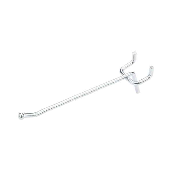 N180-010 Peg Hook, 4 in, 1/4 in Opening, Steel, Zinc, 2 Pack