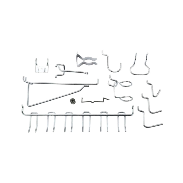 N112-062 Series Peg Hook Assortment, 1/8, 1/4 in Opening, Steel, Zinc, 71/PK