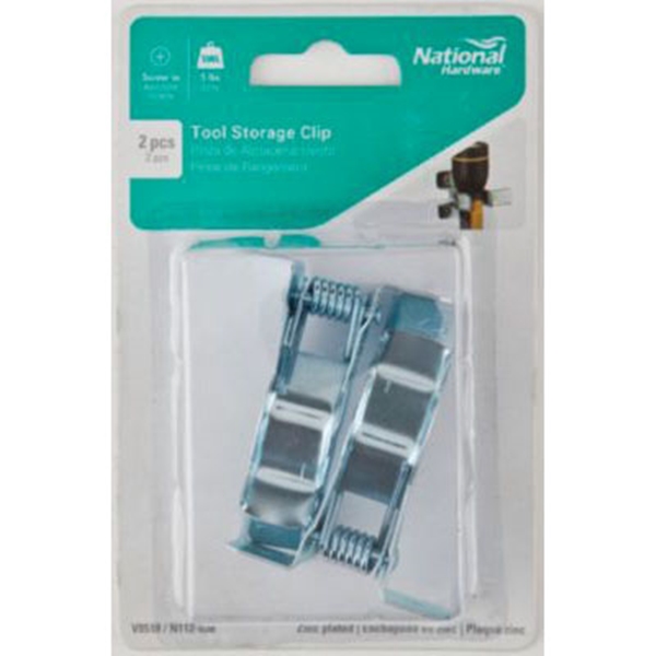 National Hardware V8518 N112-038 Tool Storage Clip, 5 lb, Steel, Zinc - 1