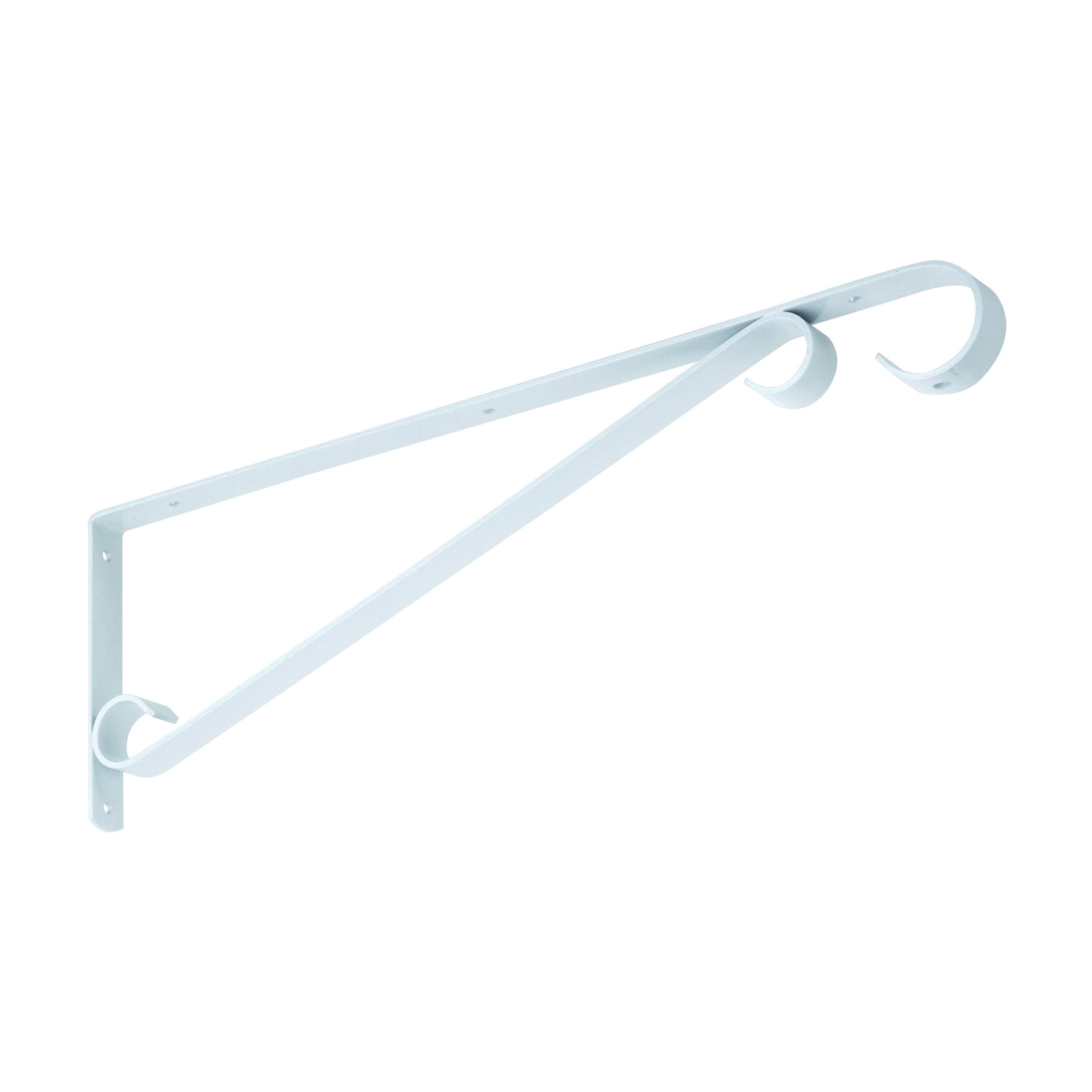 V2656 Series N274-639 Plant Bracket/Sign Holder, 15 in L, Steel, White, 1 Pack
