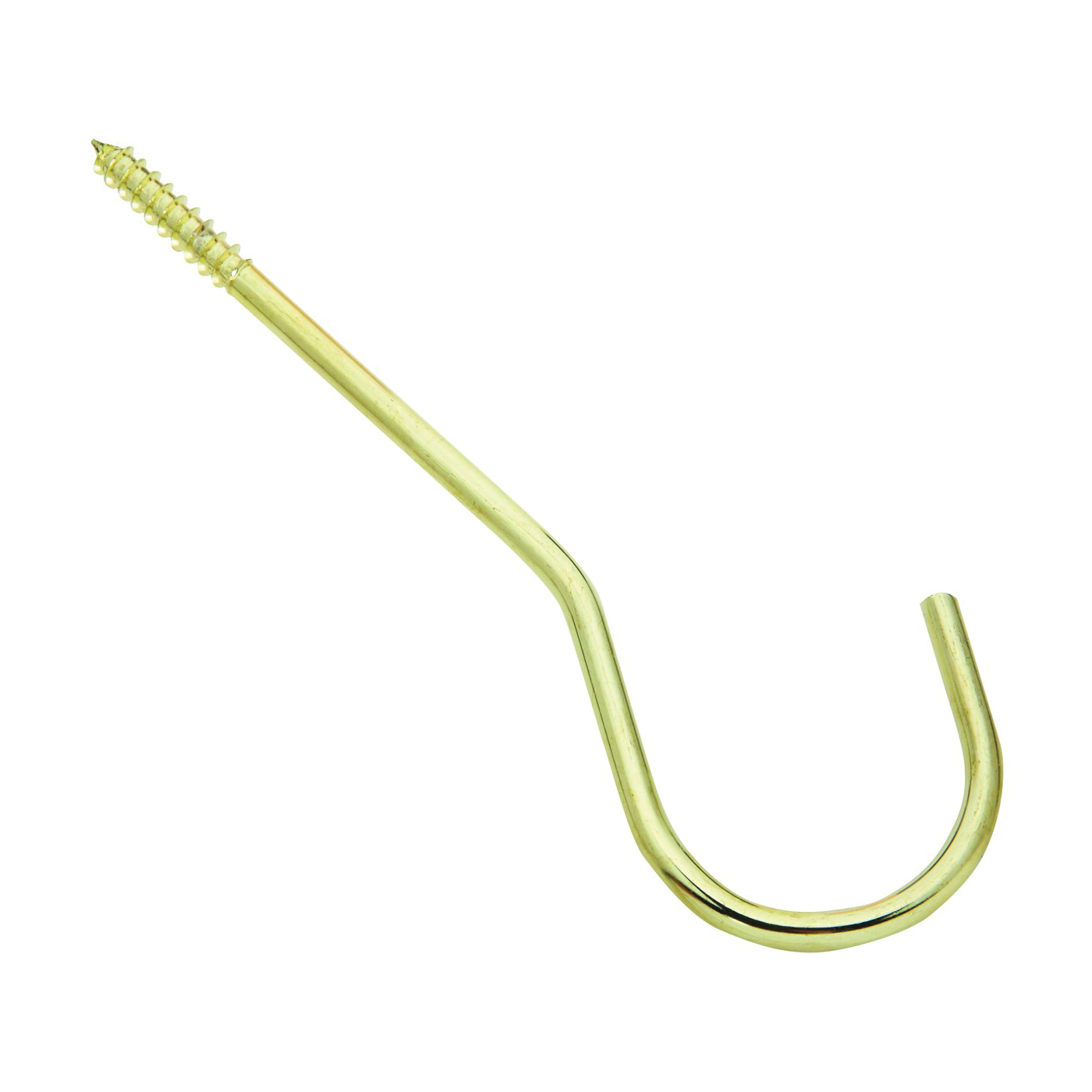 N275-214 Ceiling Hook, 6 in L, Steel, Brass