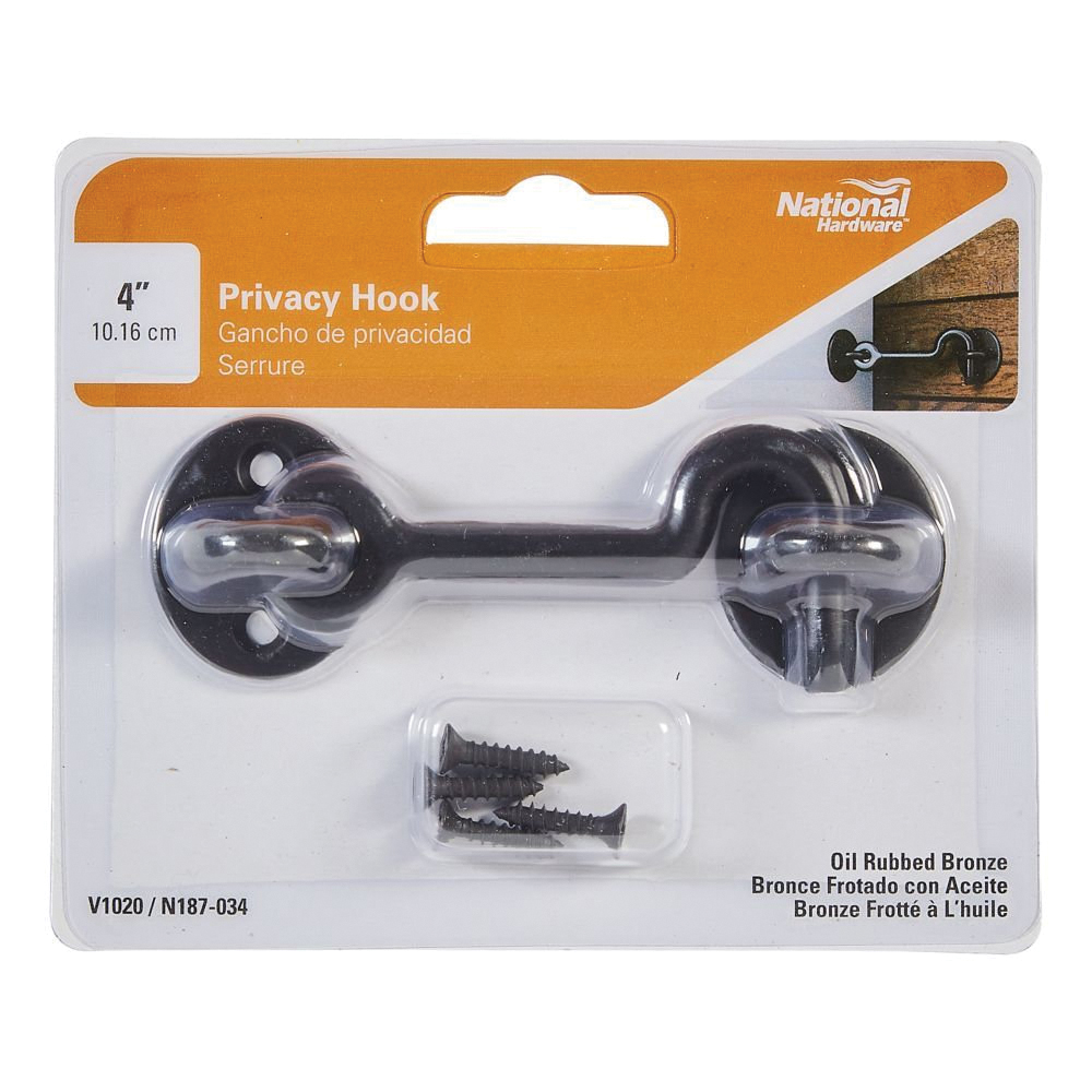 National Hardware N187-034 Privacy Hook, Steel, Oil-Rubbed Bronze - 2