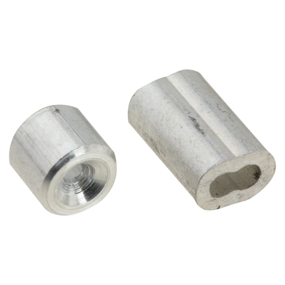 SPB3231 Series N830-350 Ferrule and Stop, 1/16 in Dia Cable, Aluminum, 2 Pack