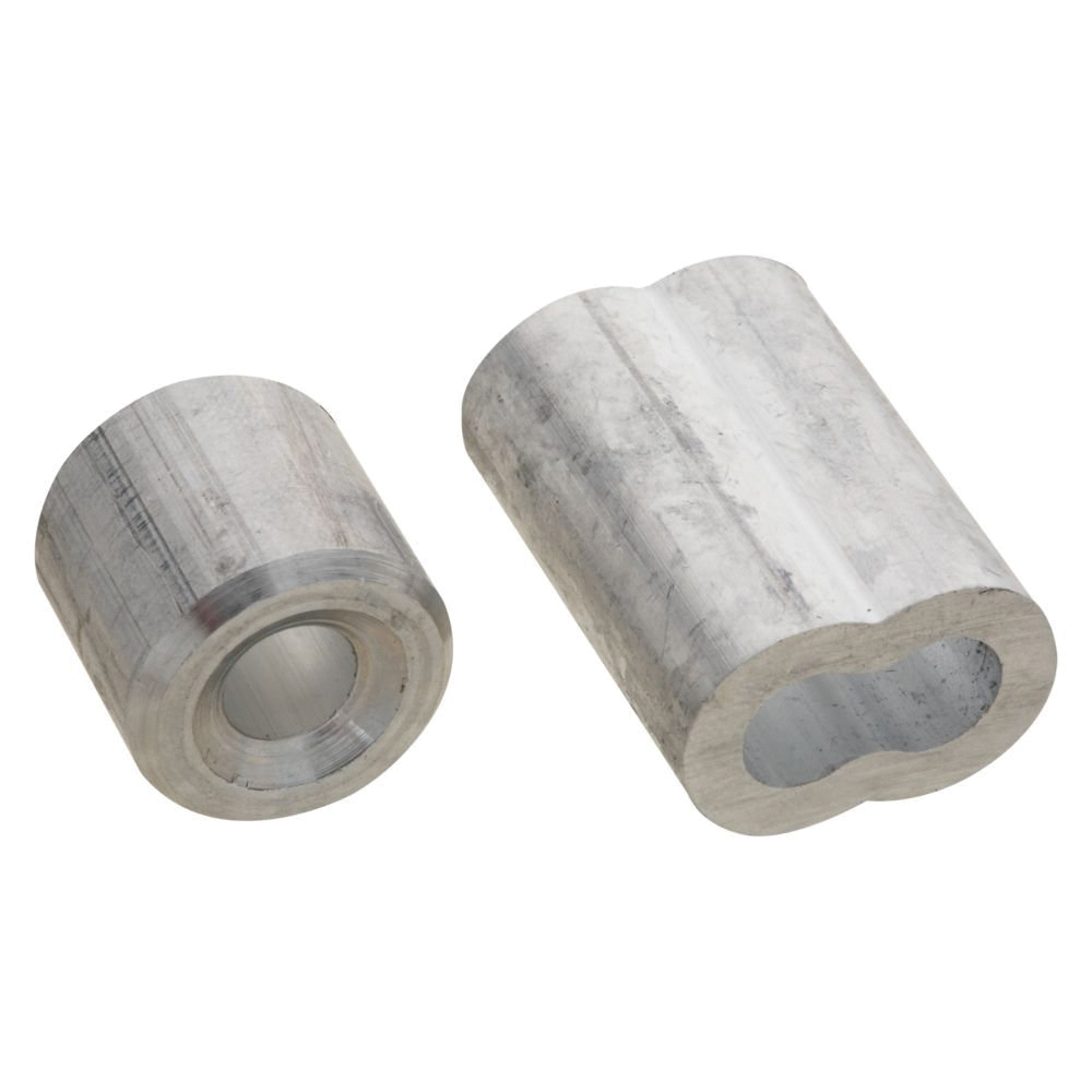 SPB3231 Series N830-355 Ferrule and Stop, 1/4 in Dia Cable, Aluminum, Mill