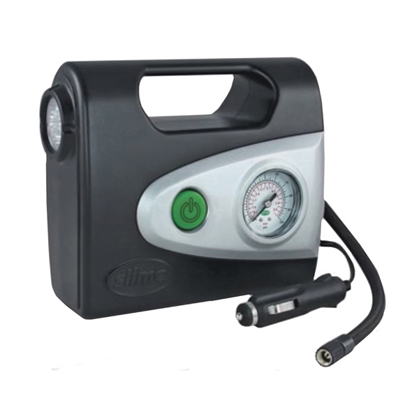Slime 40032 Tire Inflator, 12 V, 0 to 100 psi Pressure, Dial Gauge