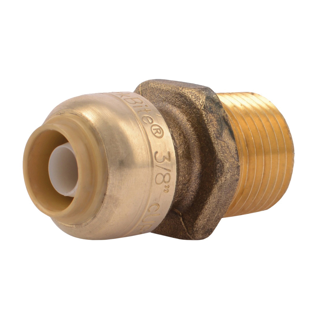 U118LFA Pipe Connector, 3/8 x 1/2 in, MNPT, Brass, 200 psi Pressure