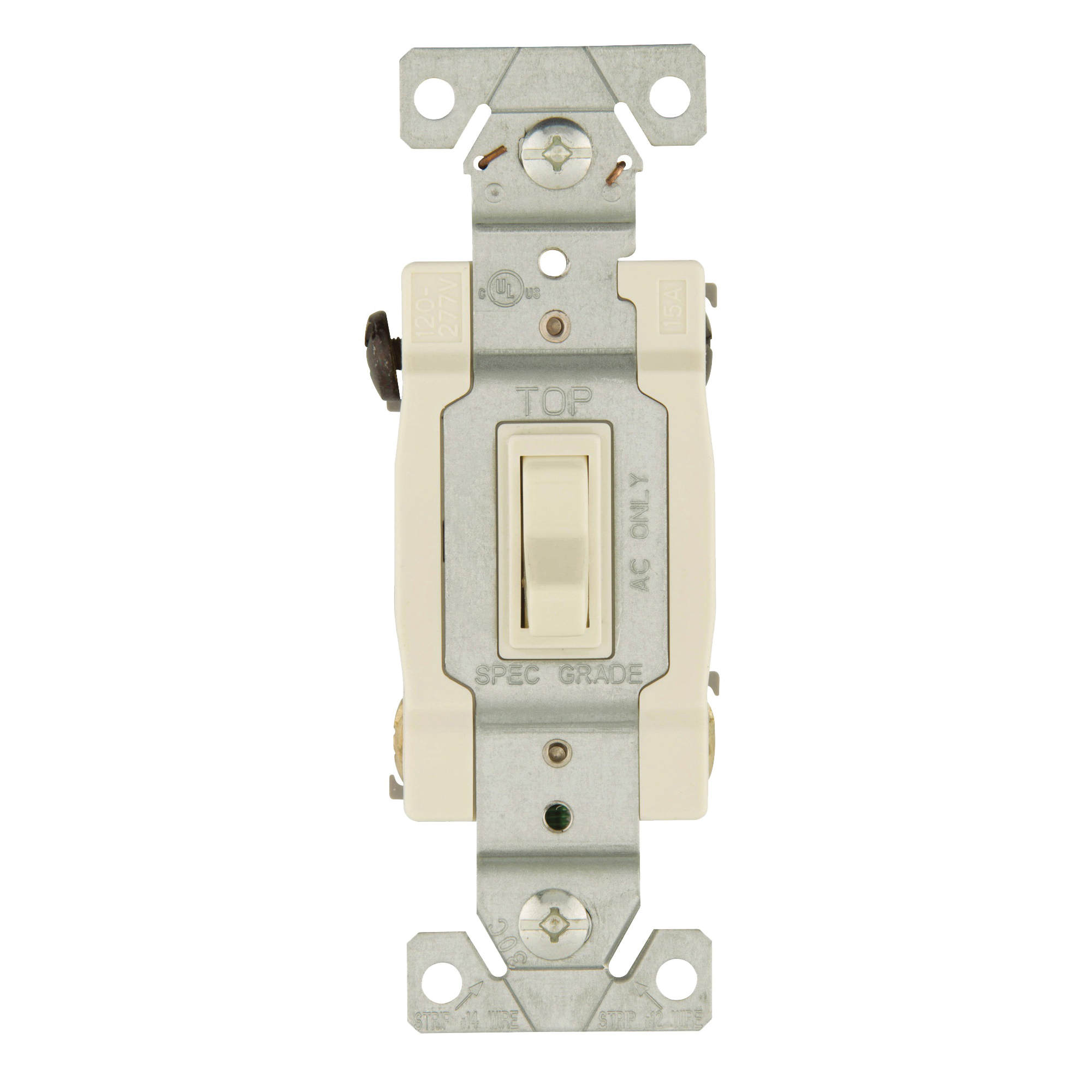 Wiring Devices 1242-7LA-BOX Toggle Switch, 4 -Pole, 15 A, 120 V, Lead Wire Terminal, Light Almond