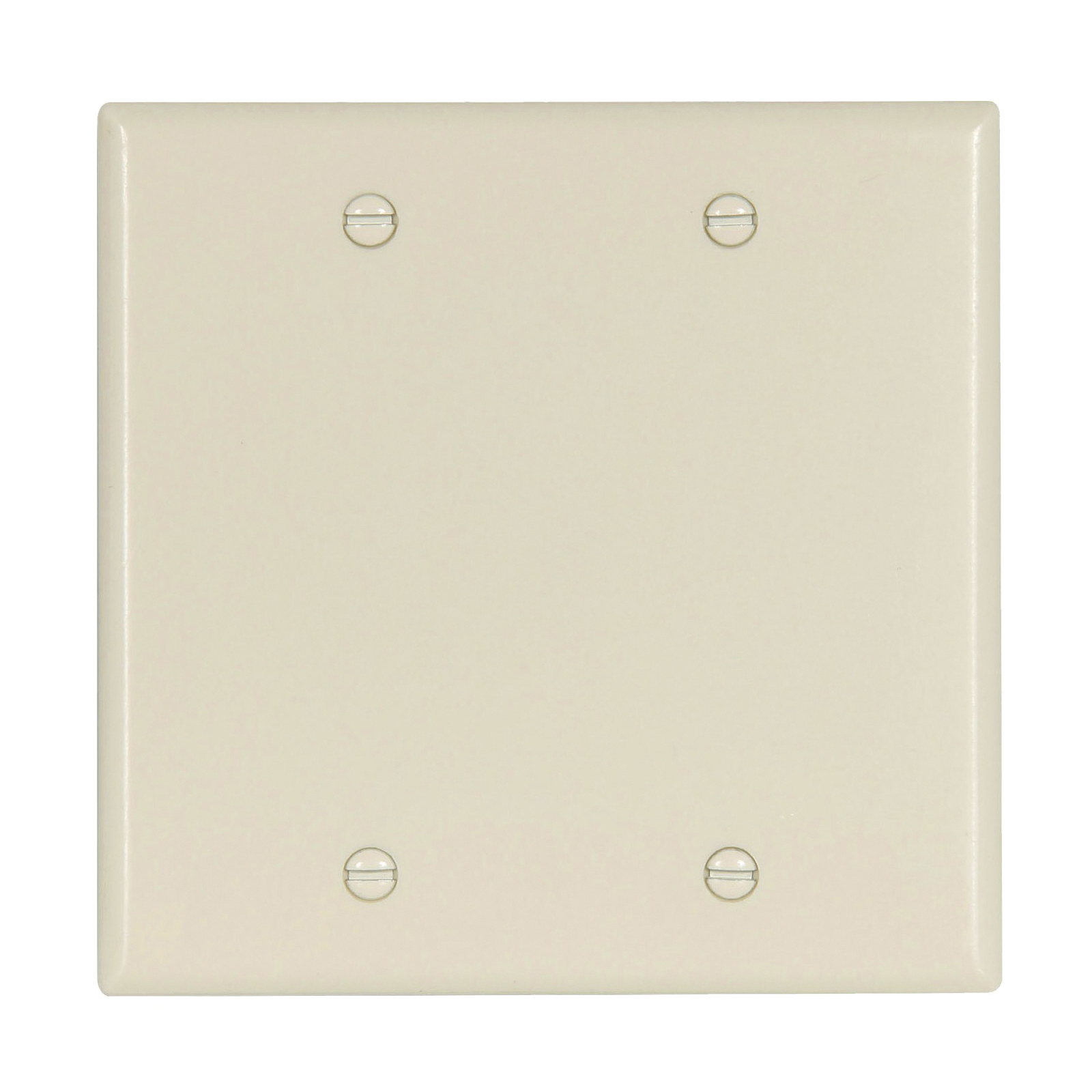 Cooper Wiring 2137LA-BOX Blank Wallplate, 4-1/2 in L, 4.56 in W, 0.08 in Thick, 2 -Gang, Thermoset, Light Almond, High-Gloss