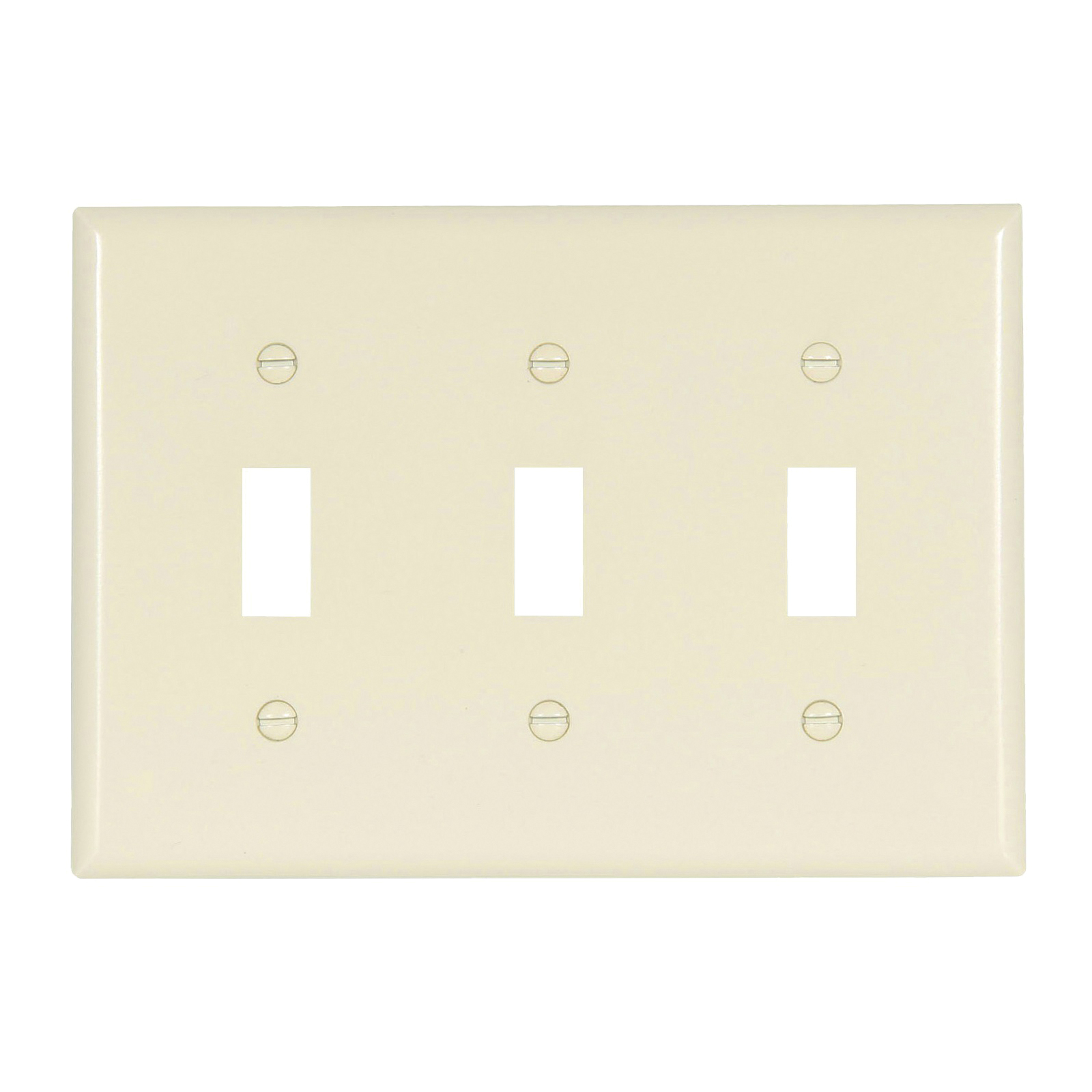 Wiring Devices 2141LA-BOX Switch Wallplate, 4-1/2 in L, 3-3/8 in W, 3 -Gang, Thermoset, Light Almond, High-Gloss