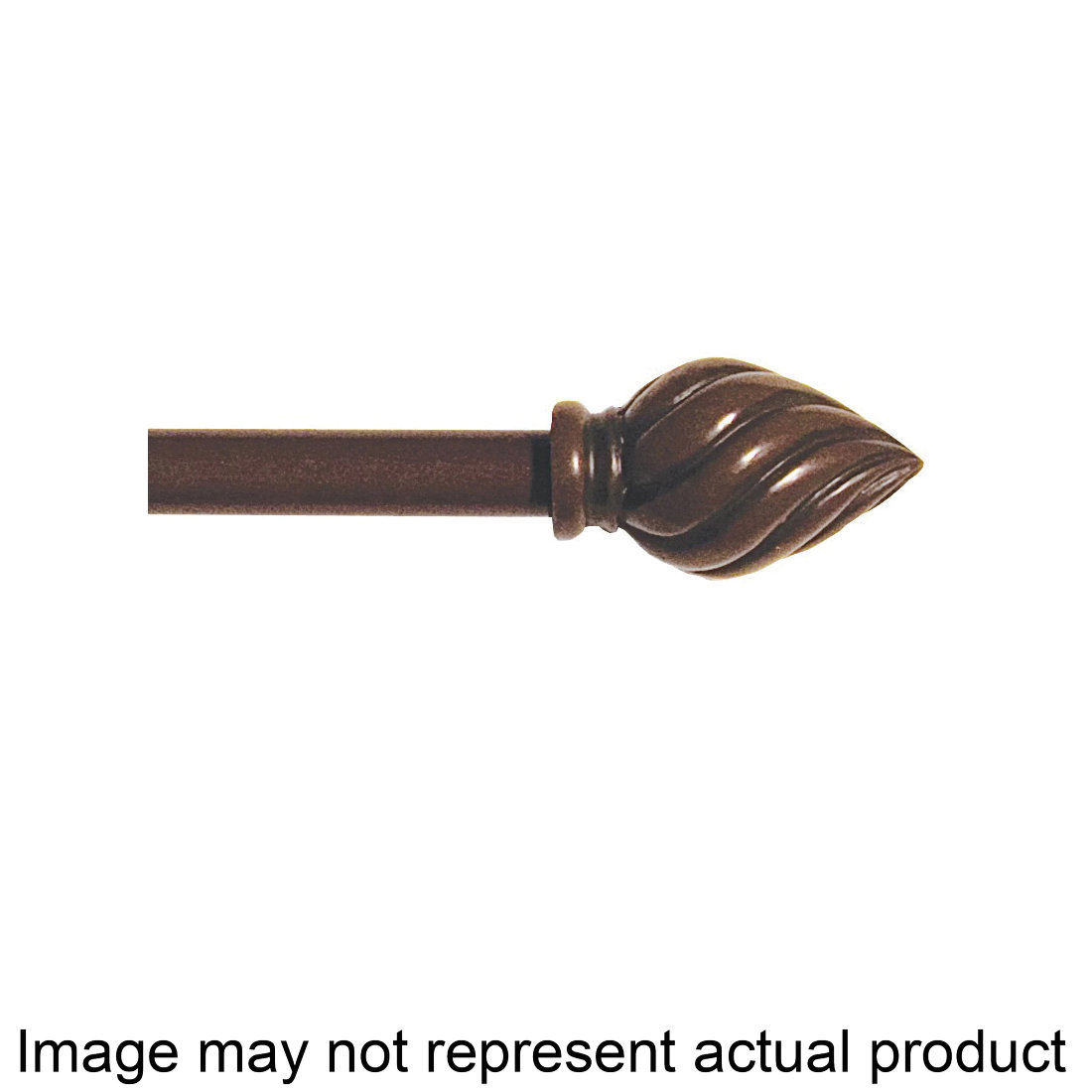 KN44102 Curtain Rod, 1/2 in Dia, 28 to 48 in L, Plastic, Weathered Brown