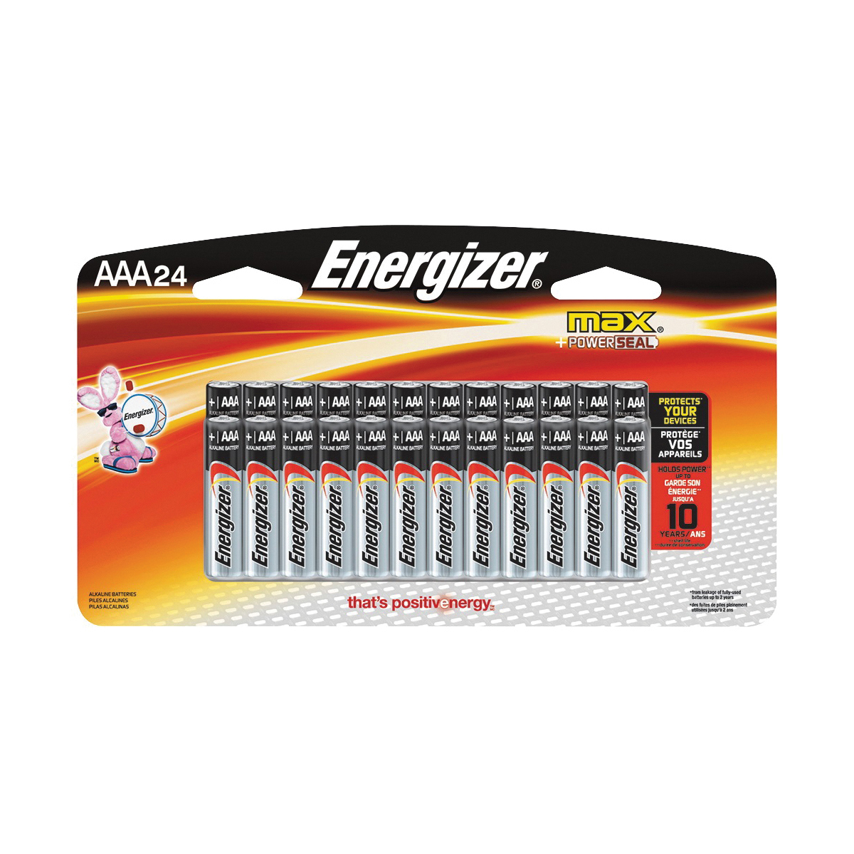 E92BP-24, 1.5 V Battery, AAA Battery, Alkaline, 2 pk, 10 Year life