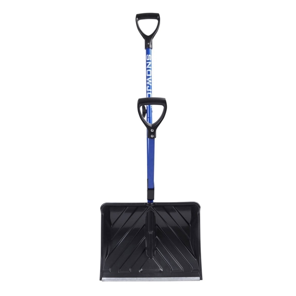 Snow Joe SJ-SHLV01 Strain-Reducing Snow Shovel, 18 in W Blade, 18 in L Blade, Polycarbonate Blade, 50 in OAL, Blue - 1