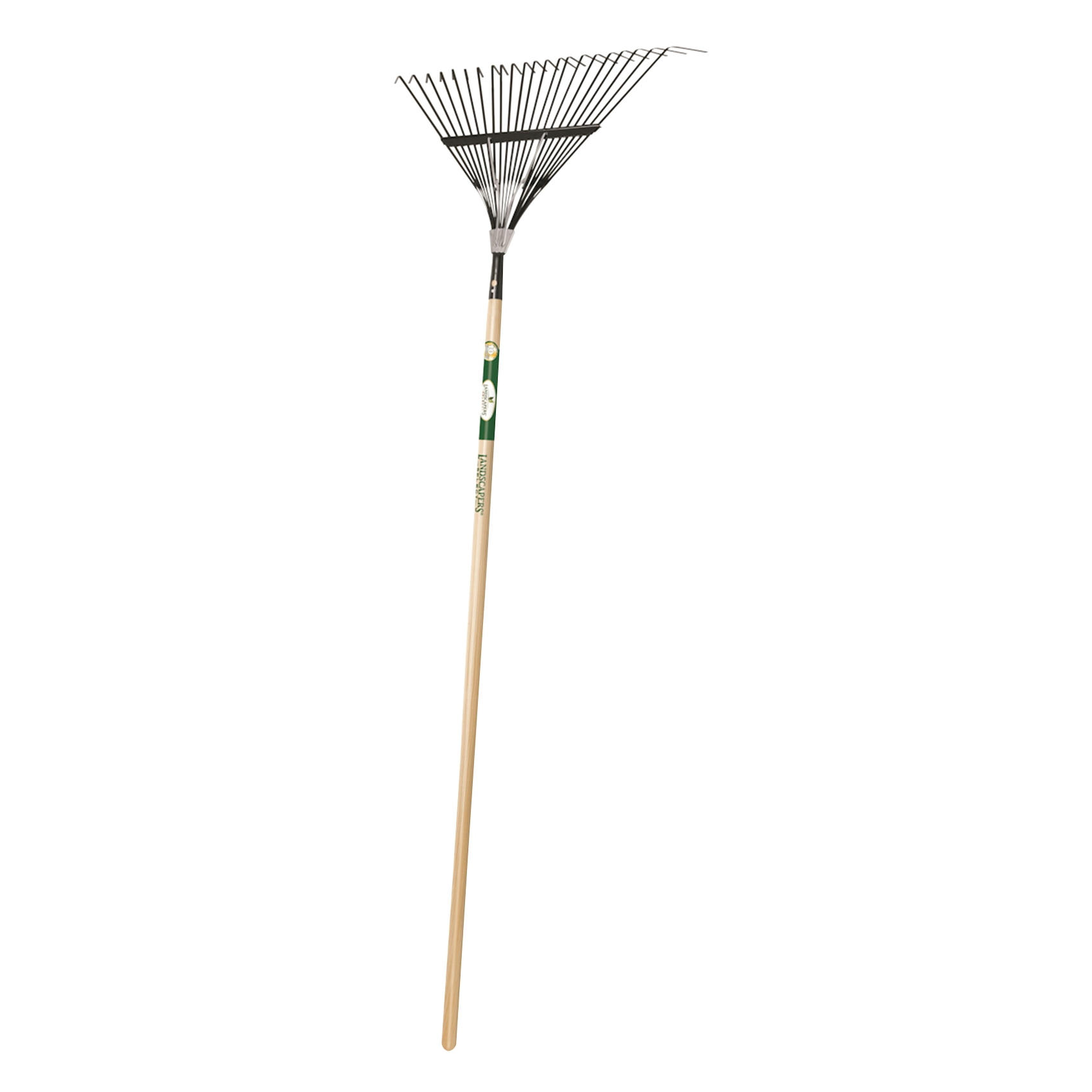 34585 Lawn/Leaf Rake, Steel Tine, 22-Tine, Wood Handle, 54 in L Handle