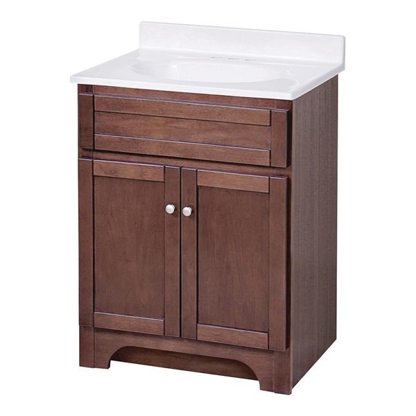 Foremost Columbia Series COCAT2418 Bathroom Vanity Combo, Plywood, Cherry, Free-Standing Installation
