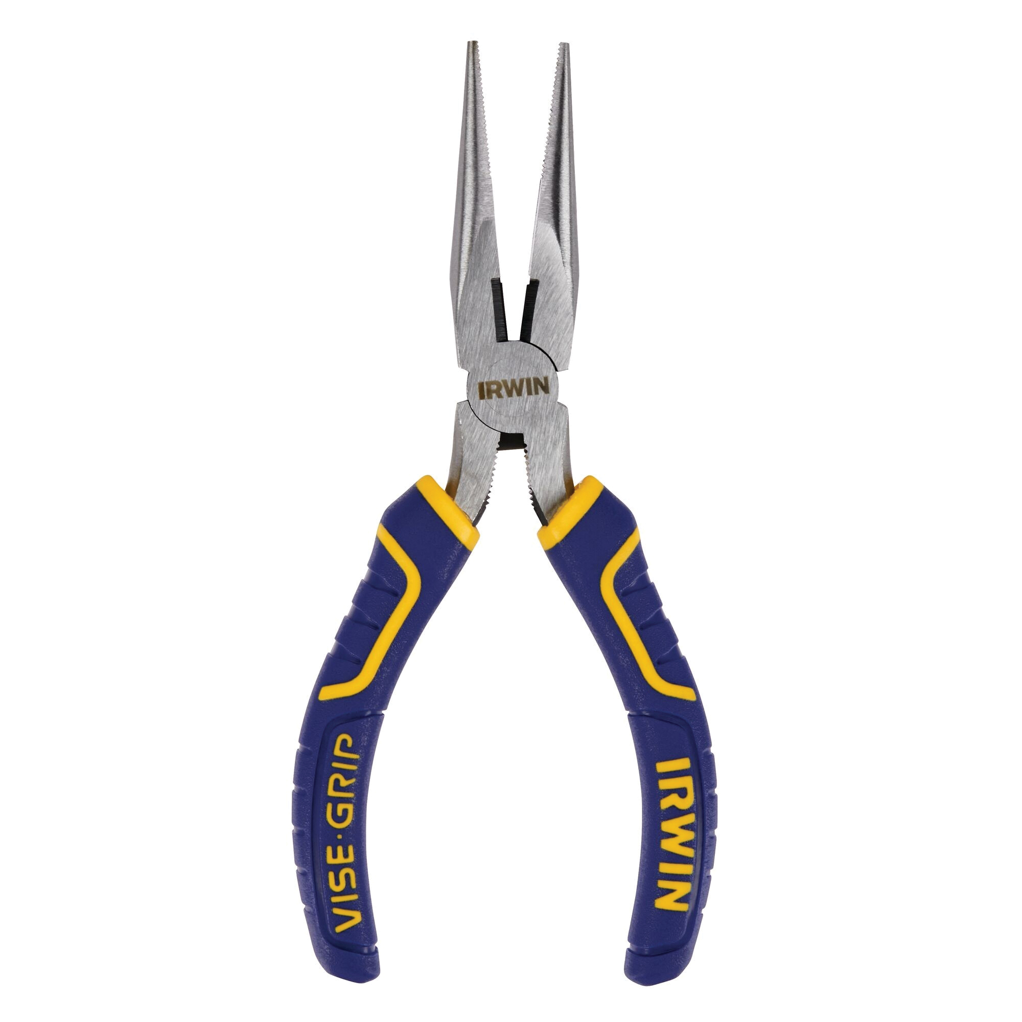 2078216 Nose Pliers, Blue/Yellow Handle, ProTouch Grip Handle, 23/32 in W Jaw, 1-25/32 in L Jaw