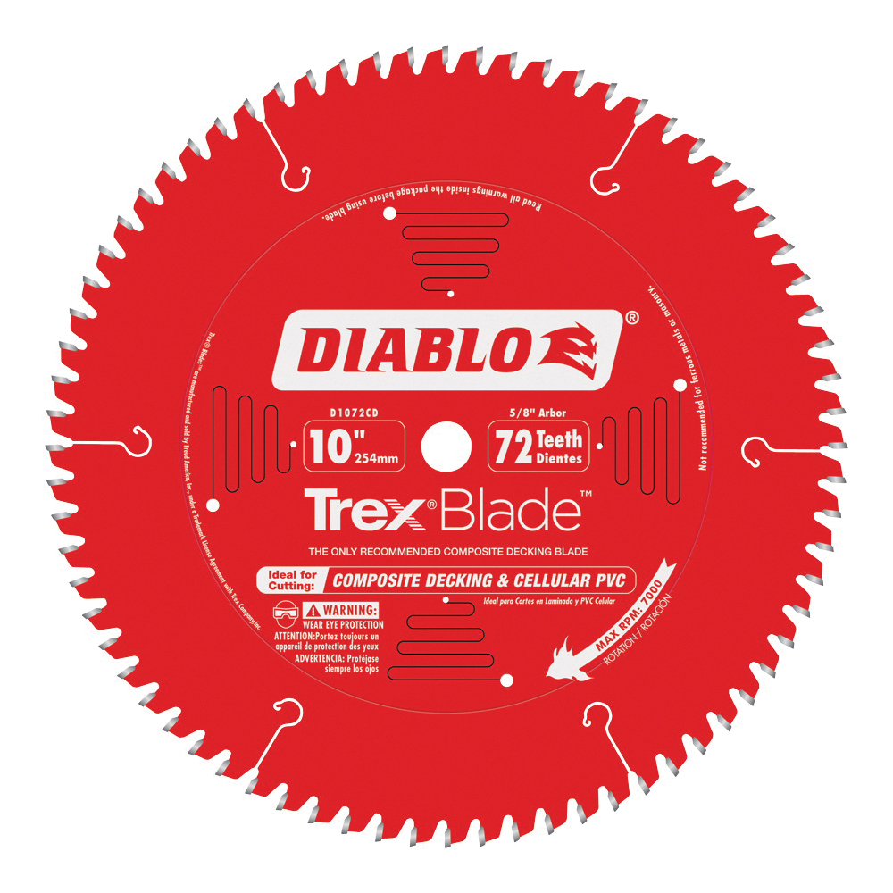 D1072CD Circular Saw Blade, 10 in Dia, 5/8 in Arbor, 72-Teeth, Carbide Cutting Edge