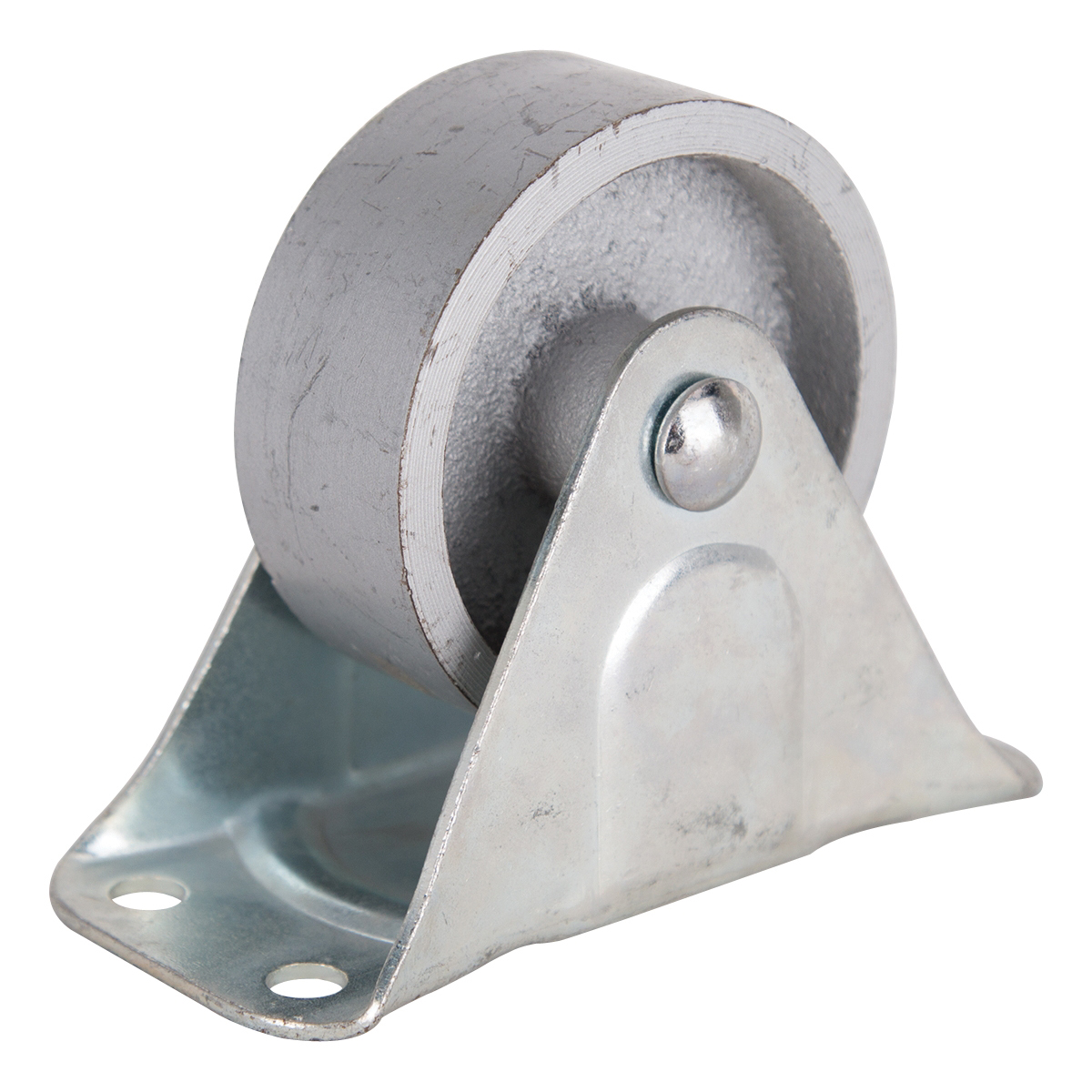 JC-S03 Rigid Caster, 3 in Dia Wheel, 1-1/4 in W Wheel, Steel Wheel, Gray, 250 lb, Steel Housing Material