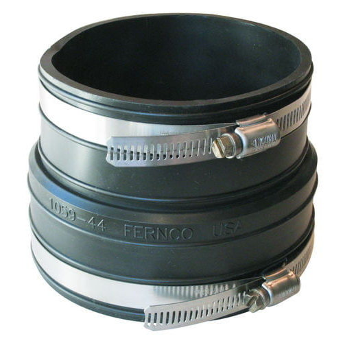 P1059-44 Flexible Coupling, 4 in, Socket, Rubber/Stainless Steel, Black, SCH 40 Schedule, 4.3 psi Pressure