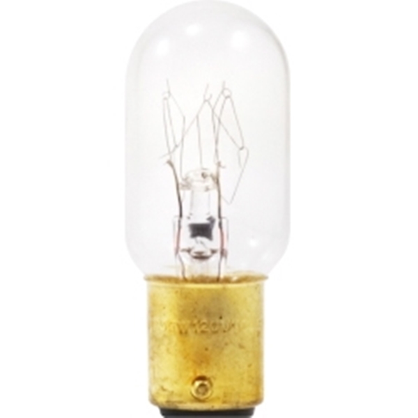 Sylvania 18200 Incandescent Lamp, 15 W, T7 Lamp, Double Contact Bayonet Lamp Base, 110 Lumens, 2850 K Color Temp - 1