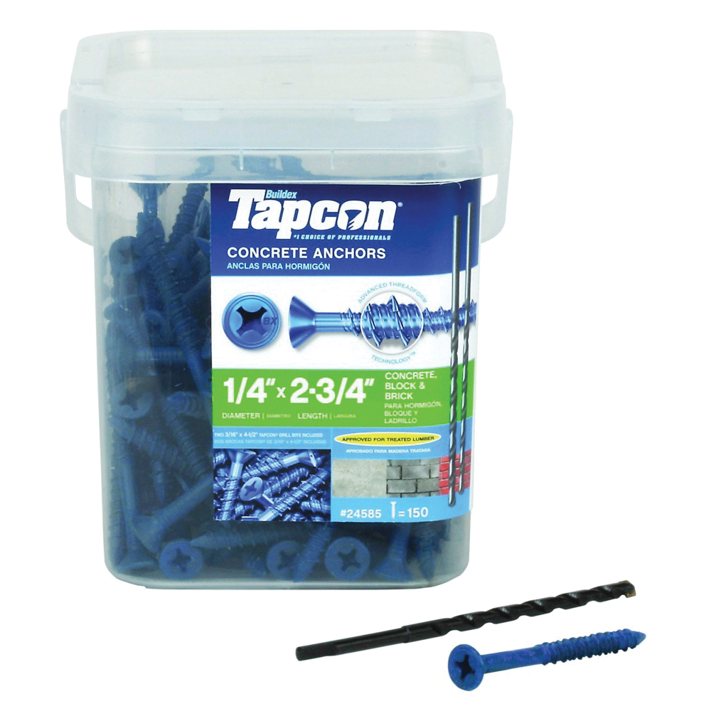 24585 Screw Anchor, Phillips Drive, Steel, Climaseal, 150 PK