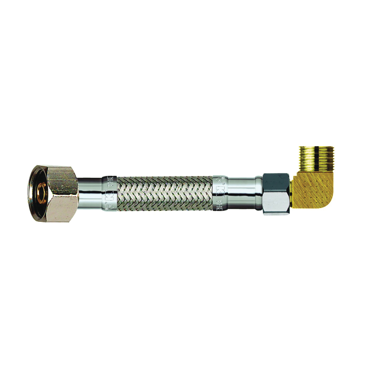 PP23833 Dishwasher Connector, 3/8 x 3/8 in, Compression x MIP, Stainless Steel, 60 in L