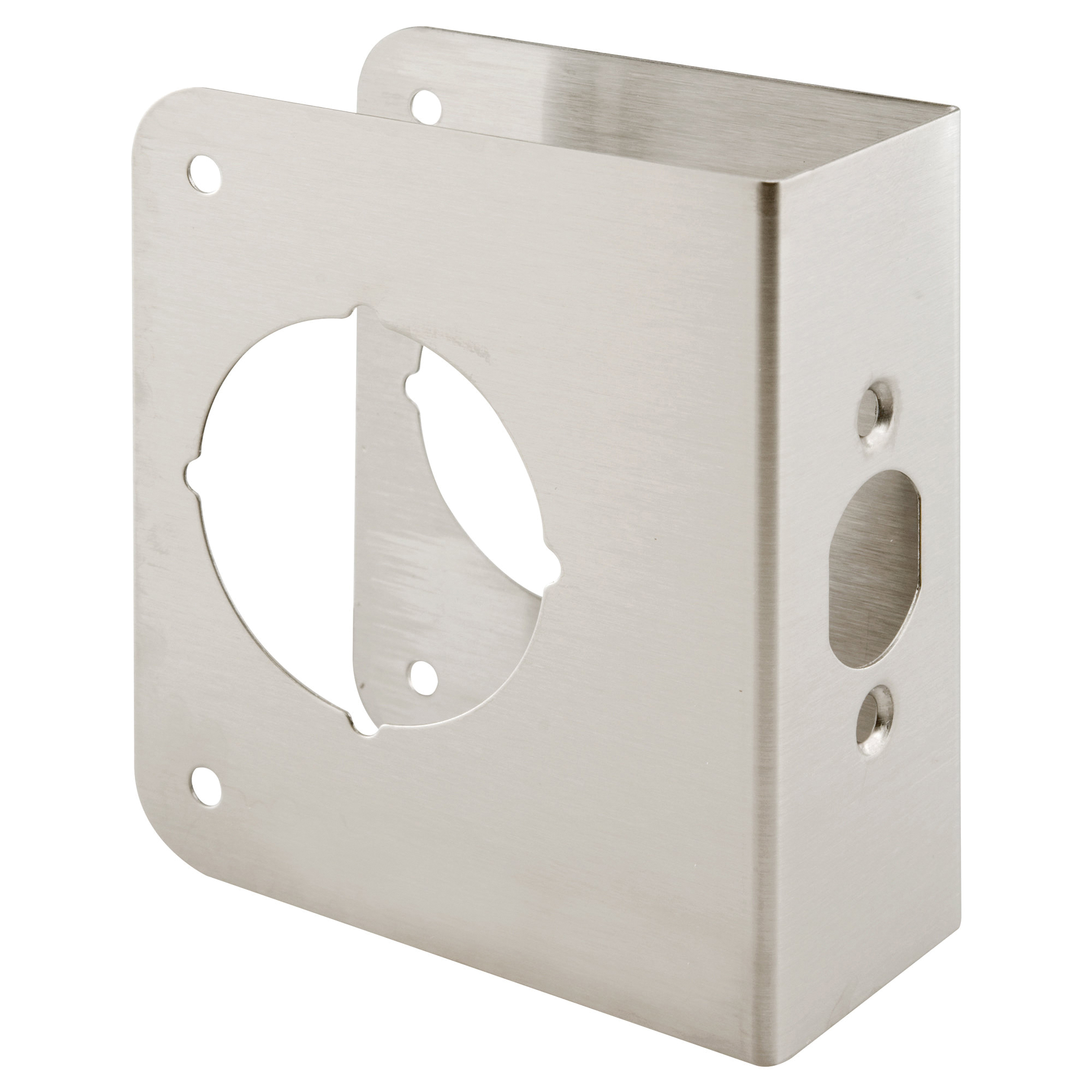 U 9590 Lock and Door Reinforcer, 2-3/8 in Backset, 1-3/4 in Thick Door, Brass, Stainless Steel, 4-1/2 in H