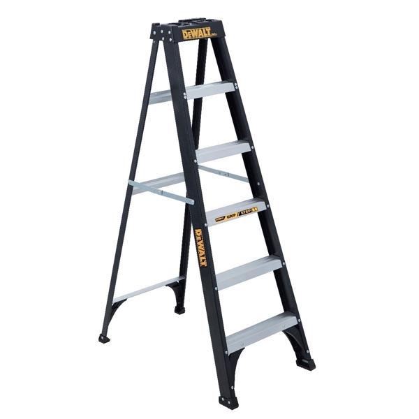 DeWALT DXL3110-06  6 ft. Step Ladder, 124 in. Max Reach, 5-Step, 250 lb, Type I Duty Rating, Fiberglass