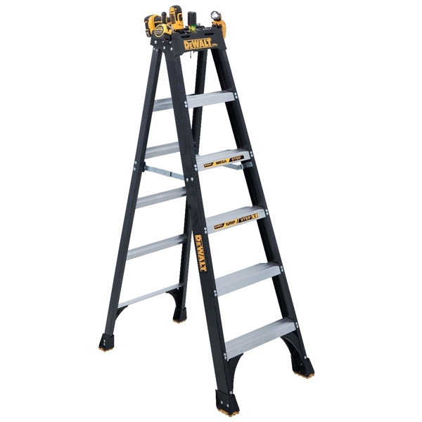 DeWALT by Louisville DXL3010-08 Step Ladder, 147 in Max Reach H, 7-Step, 300 lb, Type IA Duty Rating, 3 in D Step - 5