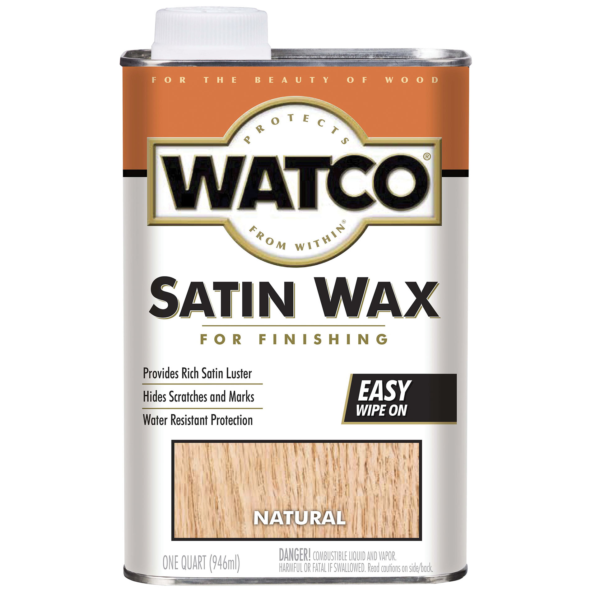 Watco 67041 Finishing Wax, Natural Satin, Liquid, 1 qt, C