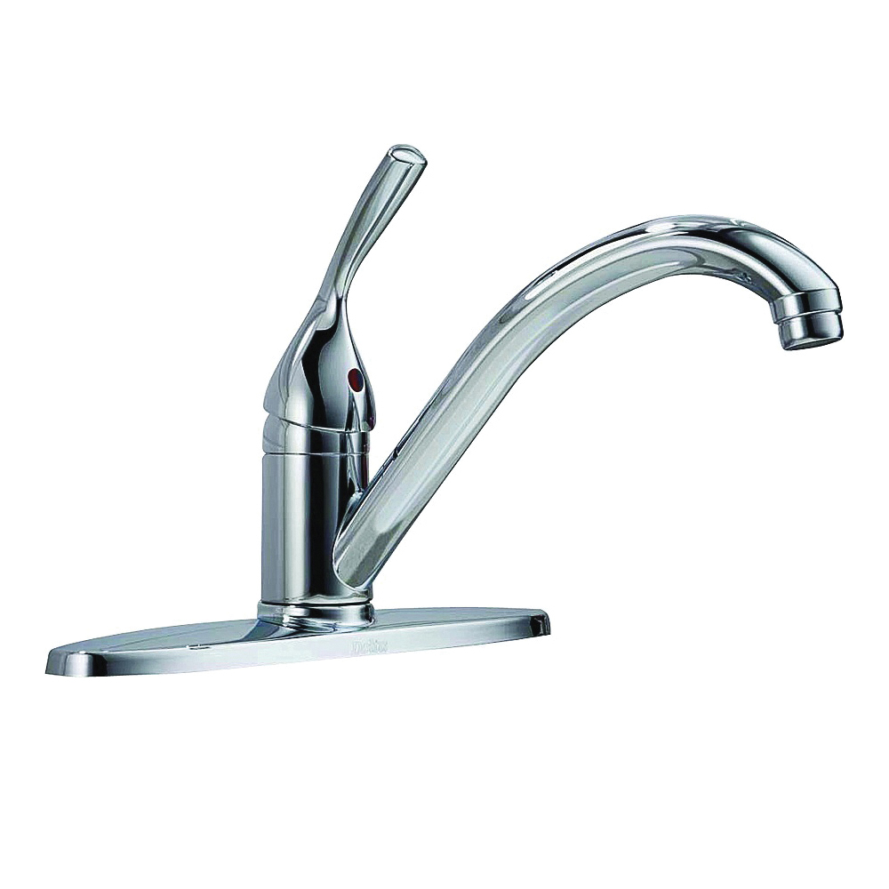 Classic 100-DST Kitchen Faucet, 1.8 gpm, Metal, Chrome-Plated, Deck, Lever Handle, Swivel Spout