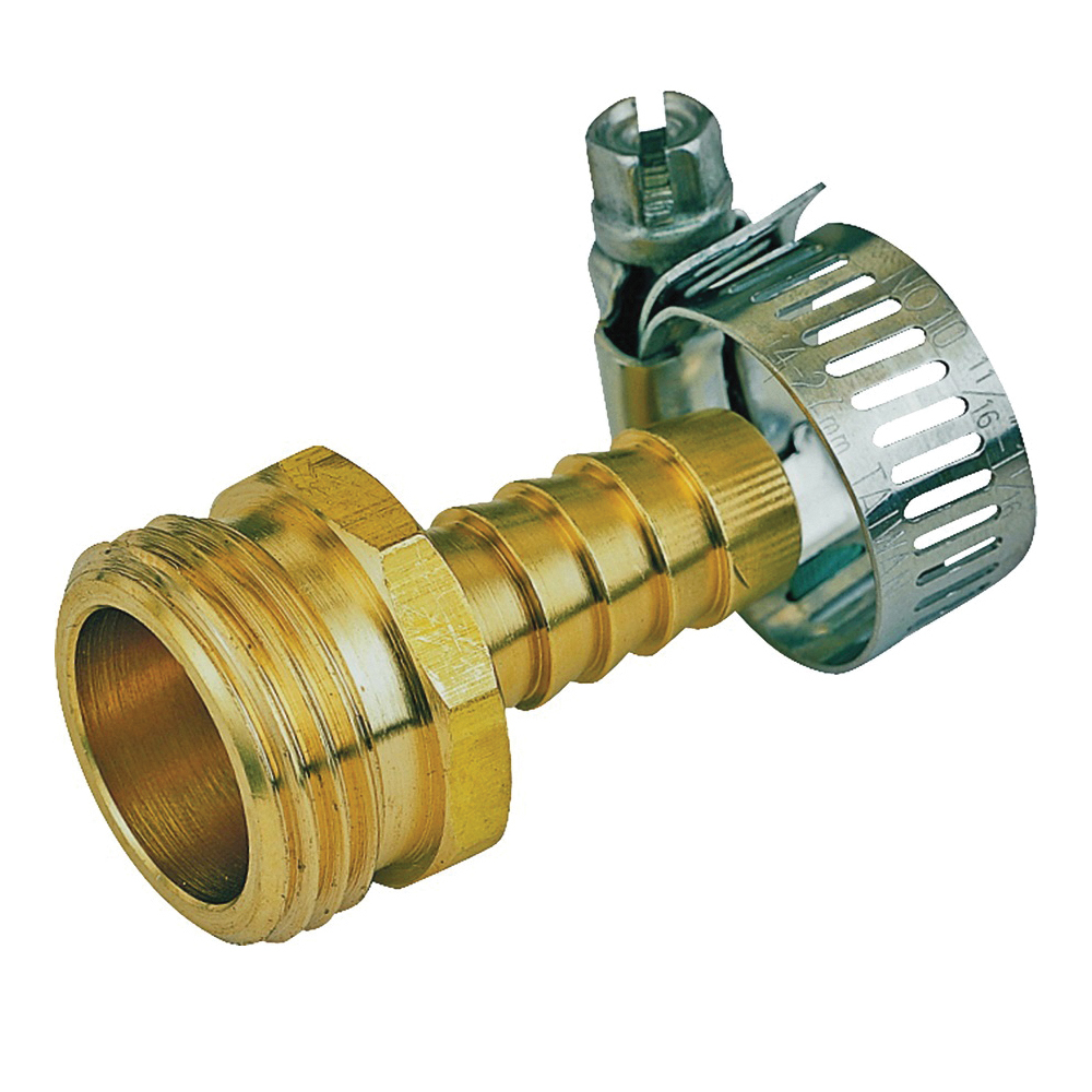 GB934M3L Hose Coupling, 1/2 in, Male, Brass, Brass