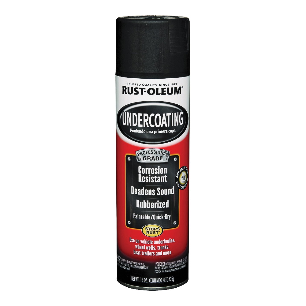 Rust-Oleum Automotive 248656 Undercoating Spray Paint, Rubberized, Matte, Black, 15 oz, Can