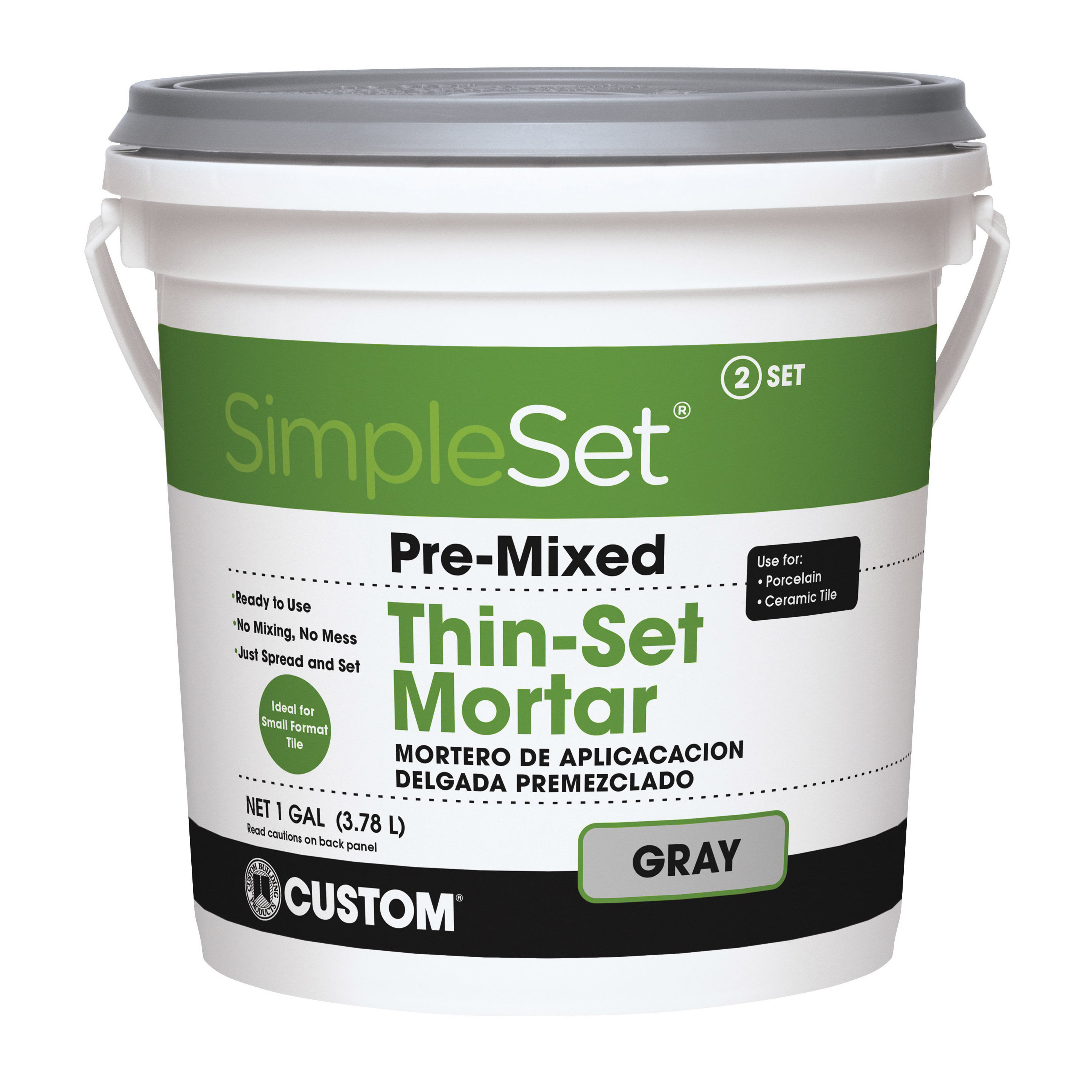 CTTSG1-2 Thinset Mortar, Gray, Paste, 1 gal Pail
