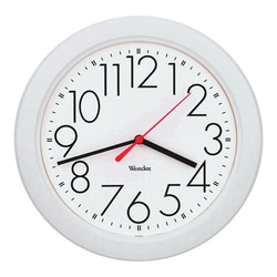 461761 Clock, Round, White Frame, Plastic Clock Face, Analog