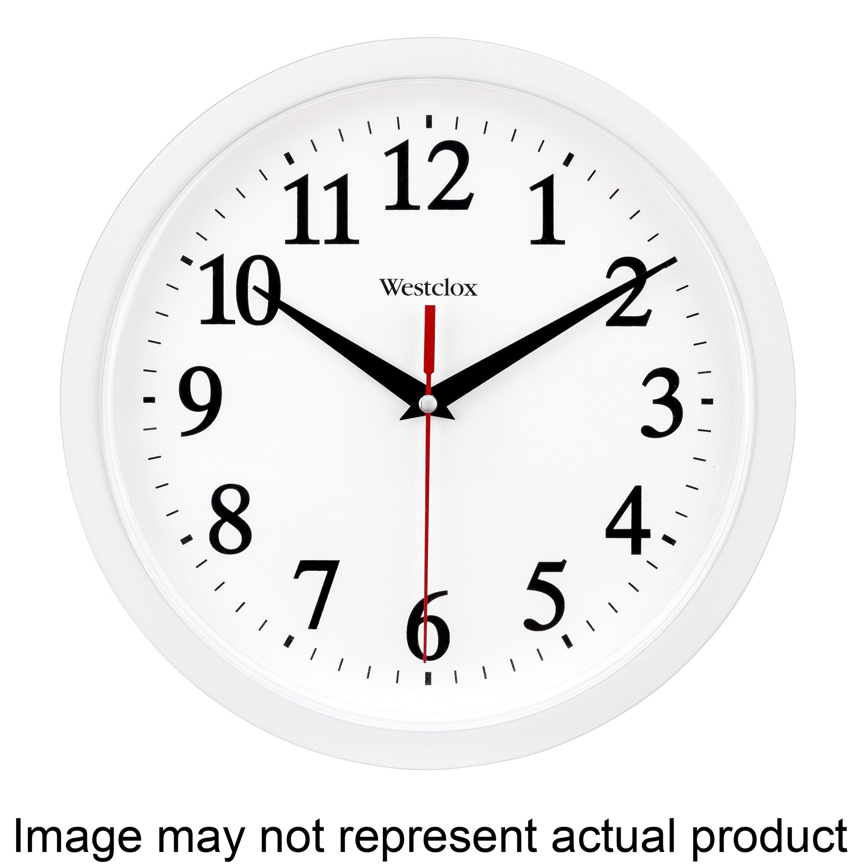461761 Clock, Round, White Frame, Plastic Clock Face, Analog