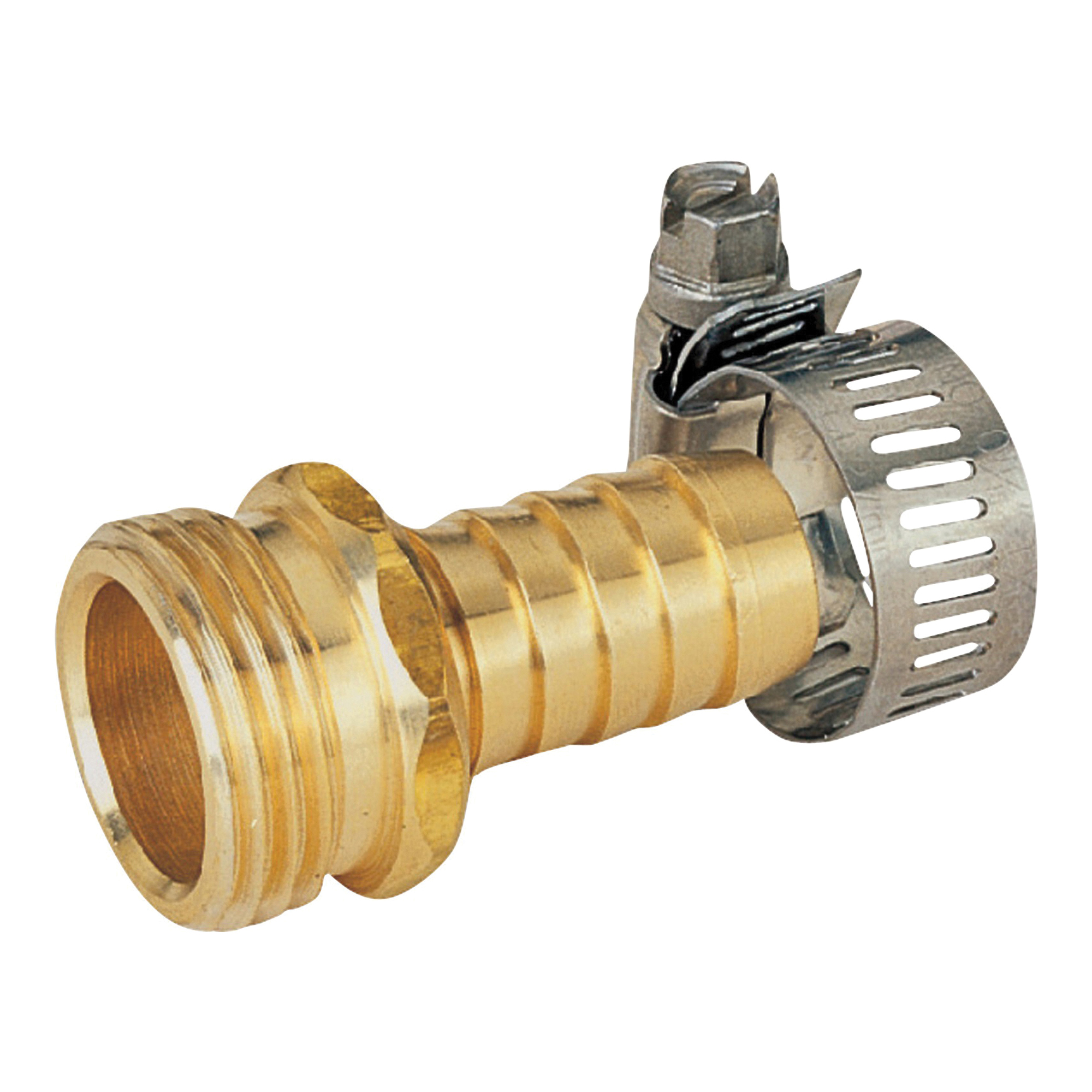 GB958M3L Hose Coupling, 5/8 to 3/4 in, Male, Brass, Brass